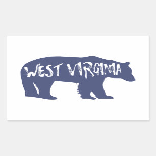 West Virginia Bear Rectangular Sticker