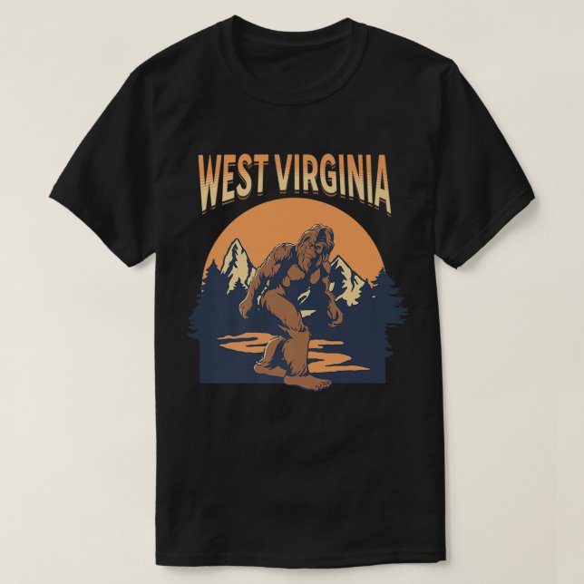 West Virginia Bigfoot Mountains Trees Nature Outdo T-Shirt (Design Front)