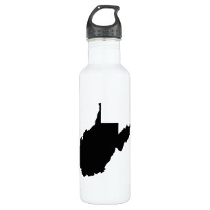 West Virginia Black and White 710 Ml Water Bottle