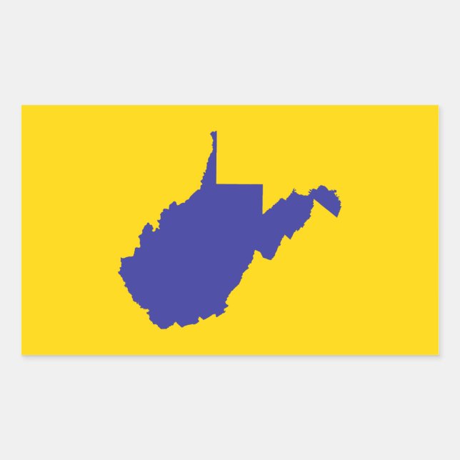 West Virginia Blue and Gold Rectangular Sticker (Front)