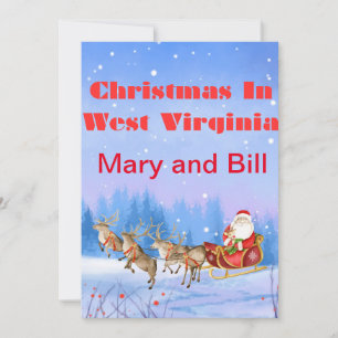 West Virginia Christmas card customisable