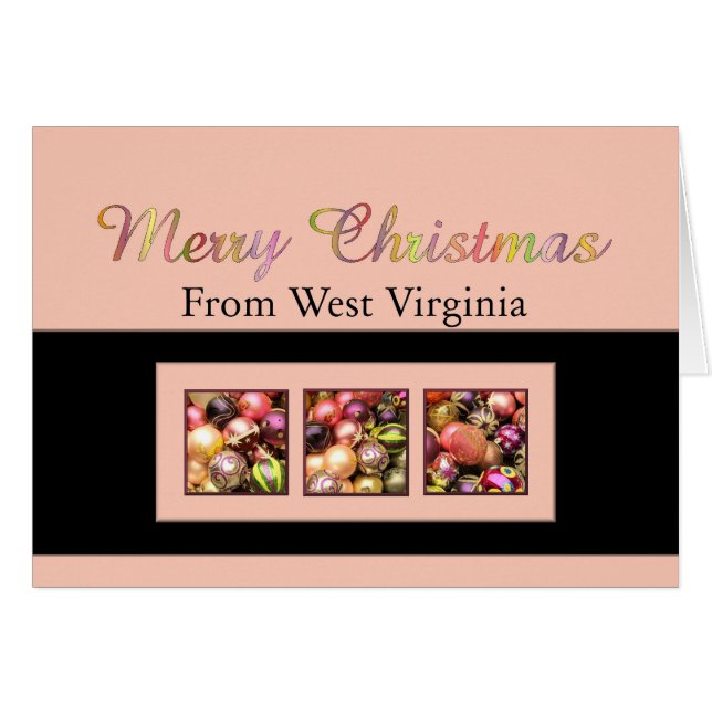 West Virginia   Christmas Card, state specific (Front Horizontal)