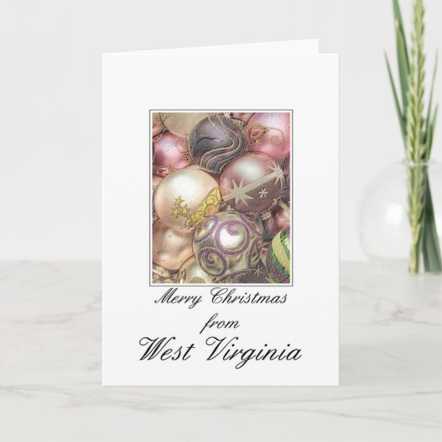 West Virginia   Christmas Card, state specific Holiday Card (Front)