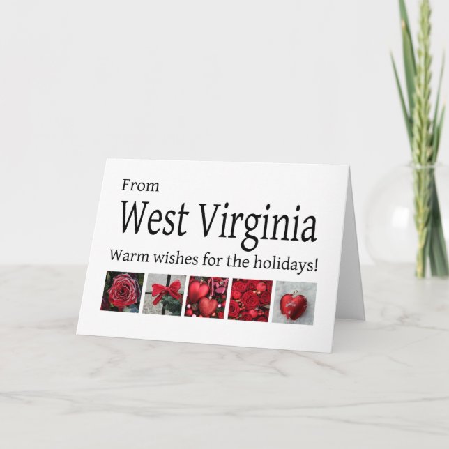 West Virginia   Christmas Card, state specific Holiday Card (Front)