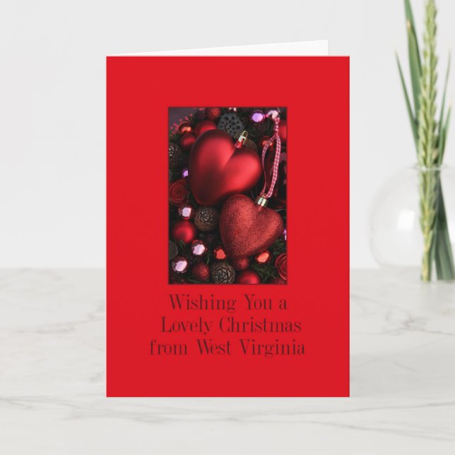 West Virginia   Christmas Card, state specific Holiday Card (Front)