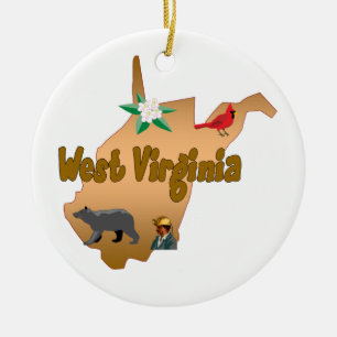 West Virginia Christmas Tree Ornament