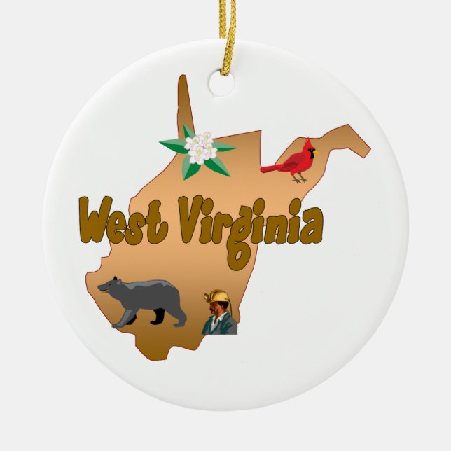 West Virginia Christmas Tree Ornament (Front)