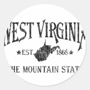West Virginia Classic Round Sticker