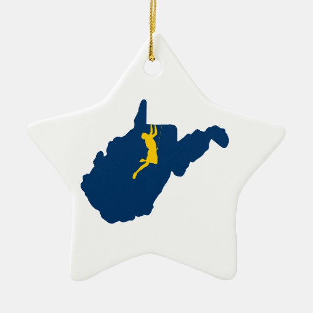 West Virginia Climbing Ceramic Tree Decoration (Front)