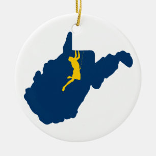 West Virginia Climbing Ceramic Tree Decoration