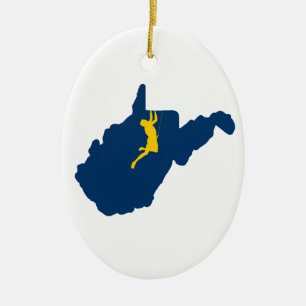 West Virginia Climbing Ceramic Tree Decoration
