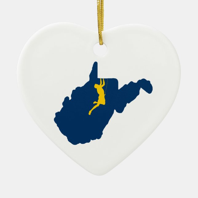 West Virginia Climbing Ceramic Tree Decoration (Front)