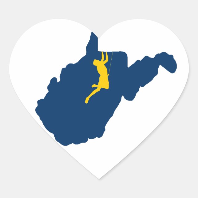 West Virginia Climbing Heart Sticker (Front)