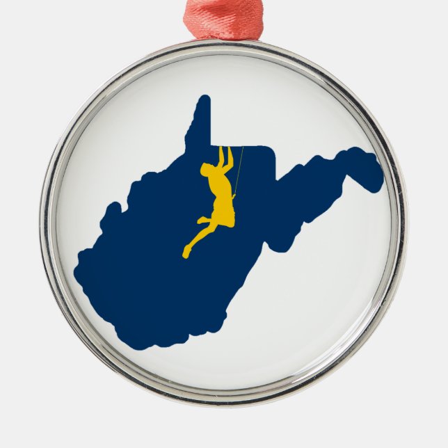 West Virginia Climbing Metal Tree Decoration (Front)