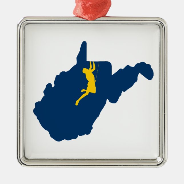 West Virginia Climbing Metal Tree Decoration (Front)
