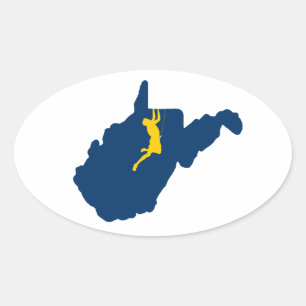 West Virginia Climbing Oval Sticker