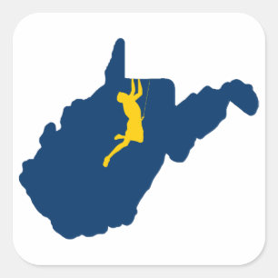 West Virginia Climbing Square Sticker
