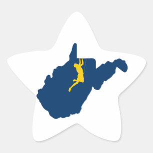 West Virginia Climbing Star Sticker