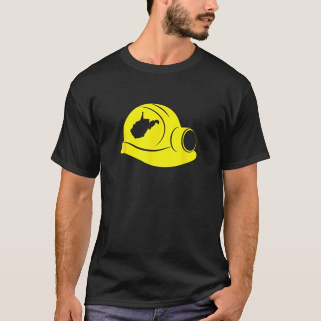 West Virginia Coal Miner Hard Hat with State  T-Shirt (Front)