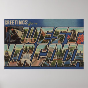 West Virginia (Coal-Miner) - Large Letter Scenes Poster