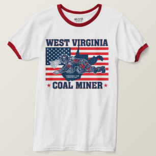WEST VIRGINIA COAL MINER red, white and blue T-Shirt