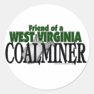 West Virginia Coalminer Classic Round Sticker