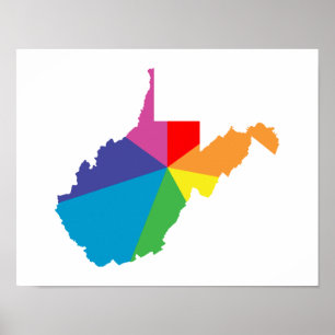 west virginia color burst poster