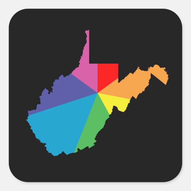 west virginia colour burst square sticker (Front)