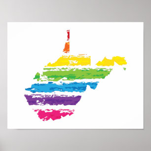 west virginia colour strokes poster