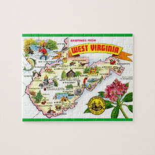 West Virginia Colourful Map Puzzle