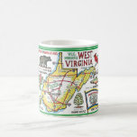 West Virginia Colourful Vintage Map Mug<br><div class="desc">A vintage postcard map of  West Virginia  repurposed on a mug.  It's colourful and fun.</div>