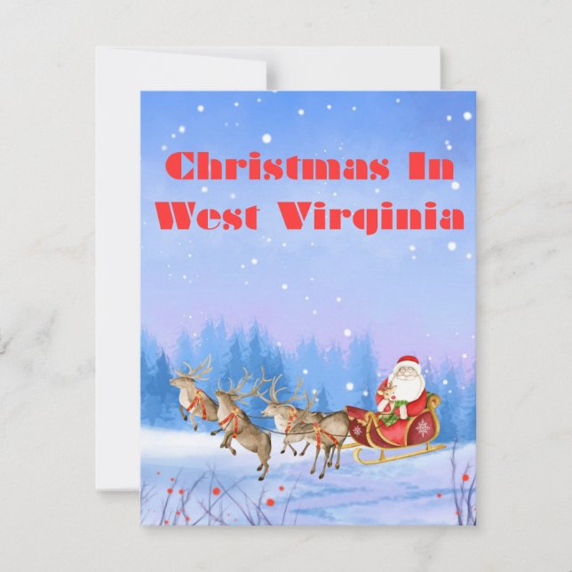 West Virginia customisable Christmas card (Front)