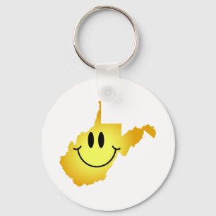 West Virginia Face Key Ring