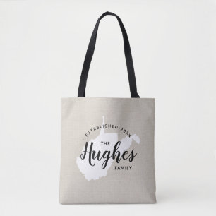 West Virginia Family Monogram State Tote Bag