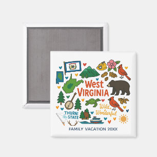 West Virginia Family Trip Keepsake Personalized Magnet