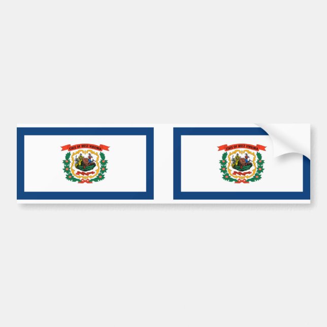 West Virginia flag Bumper Sticker (Front)