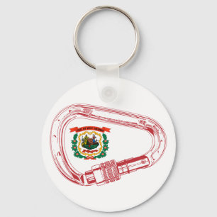 West Virginia Flag Climbing Carabiner Key Ring