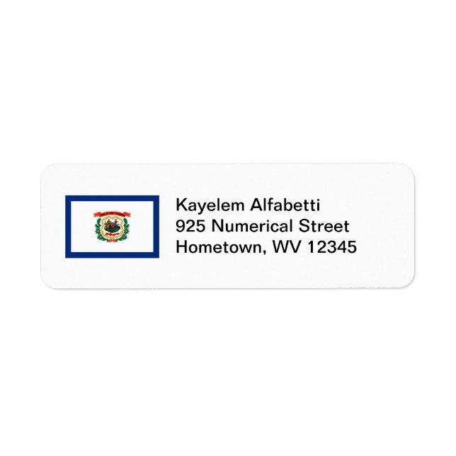 West Virginia Flag Return Address Label (Front)