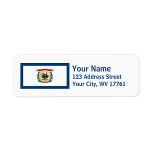 West Virginia Flag Return Address Labels