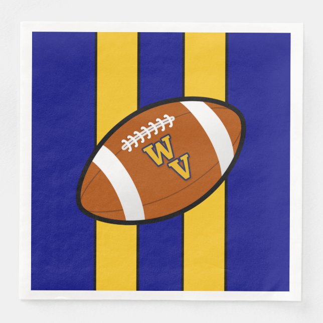 West Virginia Football Blue and Gold Pride Napkin (Front)
