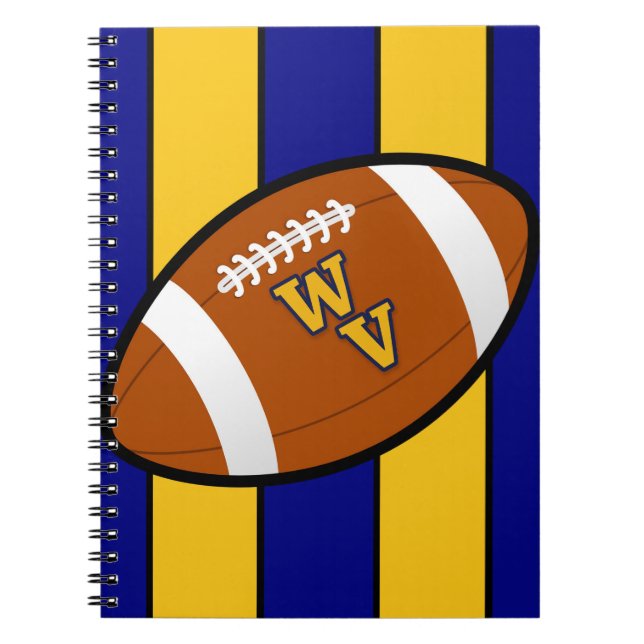 West Virginia Football Blue and Gold Pride Notebook (Front)