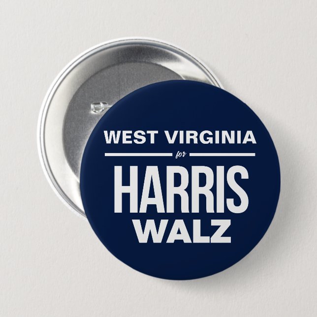 West Virginia for Harris Walz 7.5 Cm Round Badge (Front & Back)
