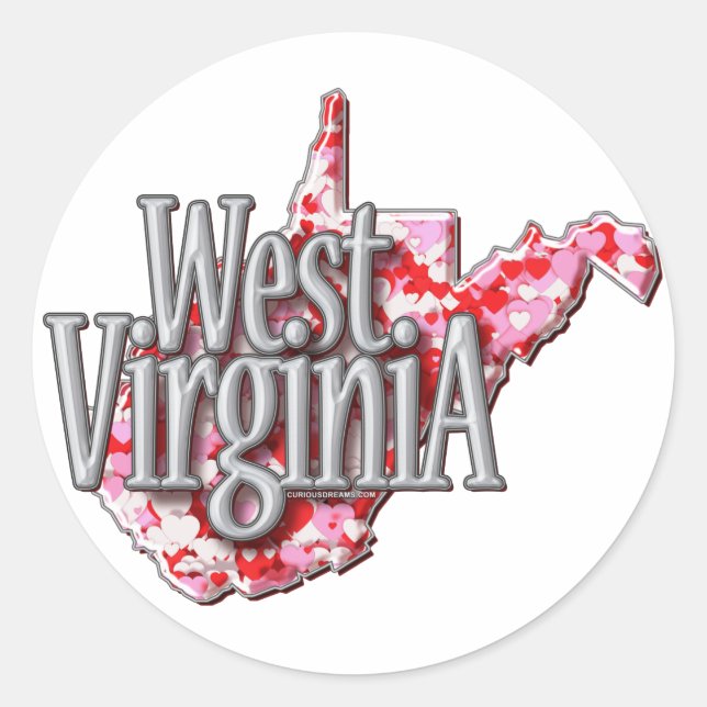 West Virginia Full of Hearts Stickers (Front)