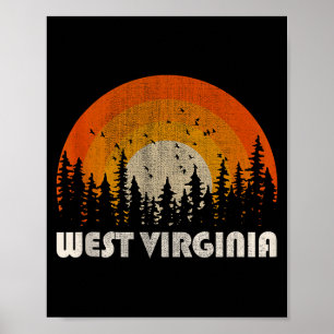 West virginia - funny nature vintage hiking 60s poster