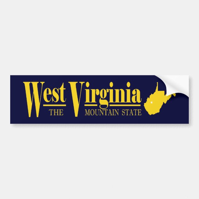 West Virginia Gold Bumper Sticker (Front)