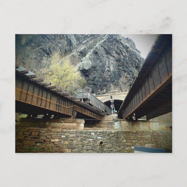 West Virginia Harper's Ferry Bridge Postcard (Front)