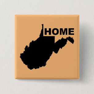 West Virginia Home Away From State Button Badge
