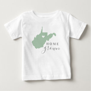 West Virginia Home Grown   Editable Colours State Baby T-Shirt