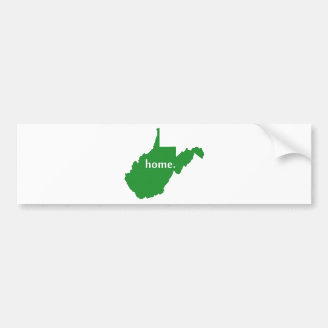 West Virginia home silhouette state map Bumper Sticker (Front)