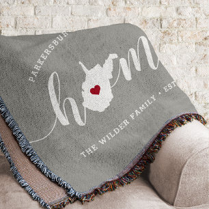 West Virginia Home State Personalised Throw Blanket
